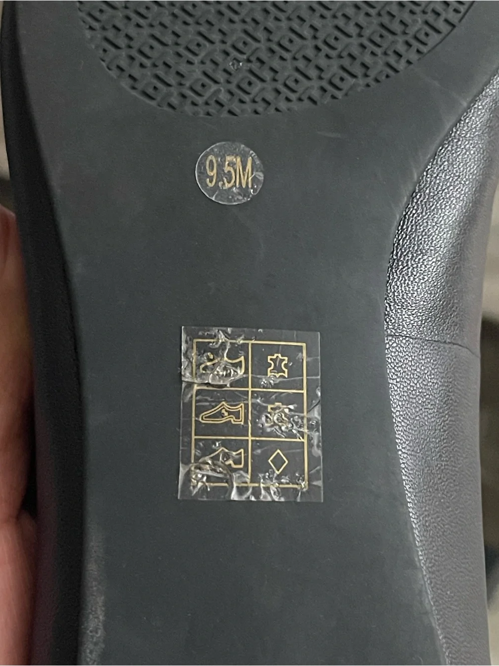TORY BURCH ROYAL POWDER FLAT BLACK LEATH SZ